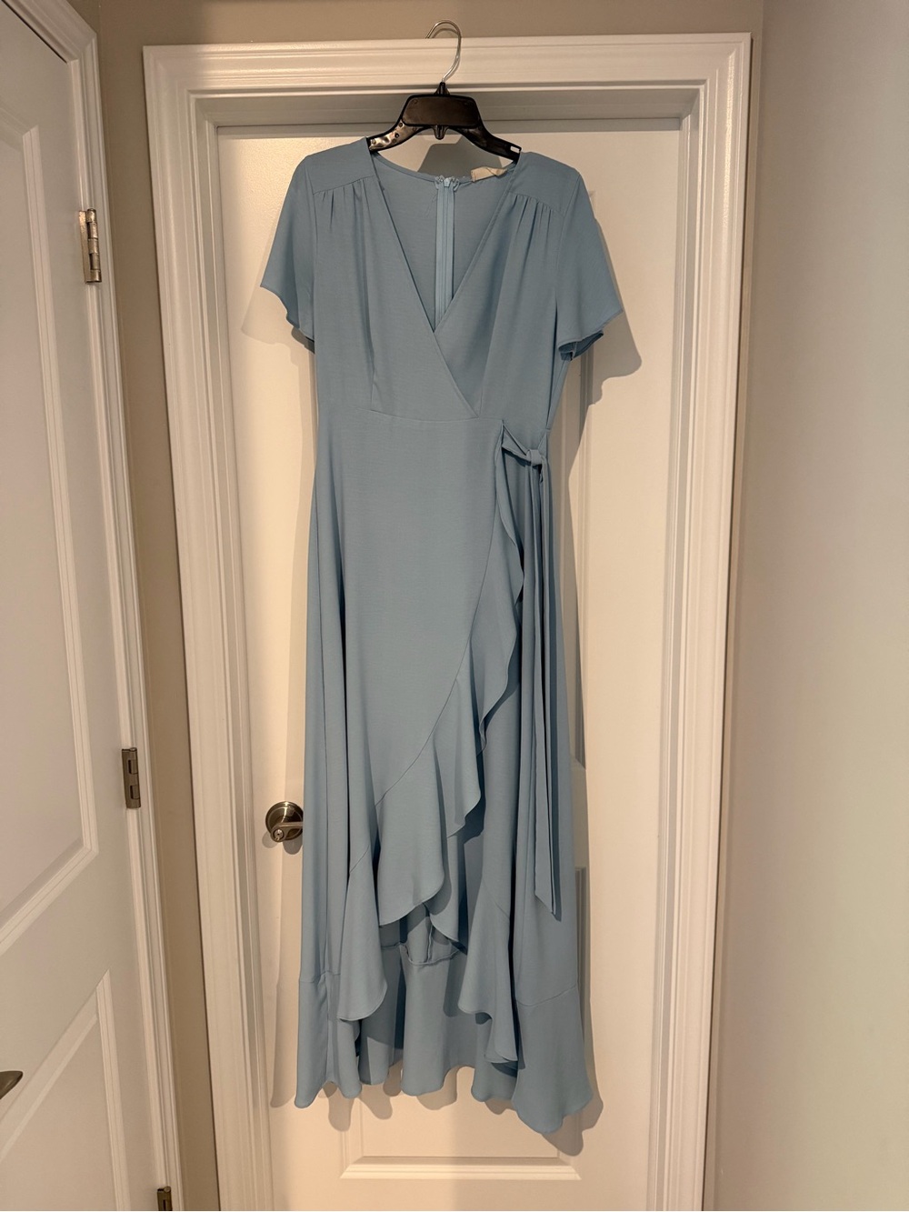 Altar'd State Springvale Maxi Dress (Powder Blue High-Low Wrap Maxi Dress) - Picture 3 of 4